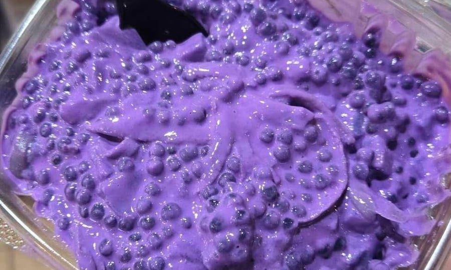 Vivid purple ube sago with chewy pearls